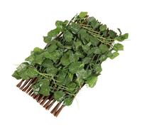 Healifty Artificial Garden Fence with Foldable Design and Degradable Material, Sturdy Simulation Fence for Household and Garden Decor, Green Plastic and Metal Decorative Screening Panel