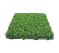 Healifty Artificial Grass Tiles for Outdoor Use, Low Maintenance Plastic Fake Grass Mat with Realistic Appearance, Versatile Green Turf for Patio, Balcony and Garden Decoration