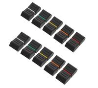 Healifty Audio Mixer Replacement Fader Knob Caps 10Pcs Rubber Slider Caps Black and White 25X12X8Mm for Sound Board and Professional Mixing Desk