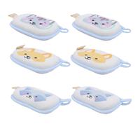 Healifty Baby Bath Sponge Set 6pcs, Infant Shower Sponge Cotton Soft, Toddler Bath Scrubber for Sensitive Skin, Mixed Patterns, Bathing Accessories for Newborns and Babies Random Style