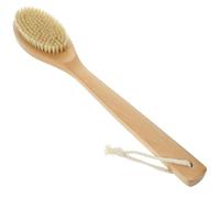 Healifty Back Scrubber Long Handle Bath Brush with Wooden Handle and Hanging Feature for Convenient Storage Natural Bristle Body Brush for Shower and Relaxation