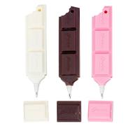 Healifty Ballpoint Pens Set Decorative Item Chocolate Shaped Smooth Writing 3pcs Material Cute Cartoon Style for and Stationery Collection Desk Decoration