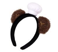 Healifty Bear Ears Headband Chef Hat Hair Hoop Soft Plush Bear Cosplay Accessory for Adult Party Costume and Role Play
