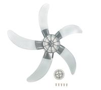 Healifty Blade Plastic Fan Replacement Blades for Pedestal and Table Fans with Nut and Screws Thickened Strong Wind Quiet Operation Grey