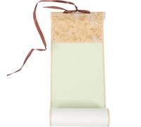 Healifty Blank Multi-function Calligraphy Scroll Paper 10x38cm Grass Green with Gold Leaf Portable Chinese Painting and Writing Rice Paper Wall Art Scroll for Home Decor