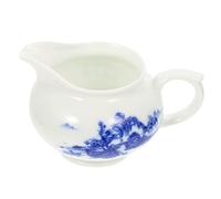 Healifty Blue and White Porcelain Milk Gravy Boat Handle Ceramic Sauce Pitcher for Salad Dressing Condiments and Gravy Serving Elegant Tableware for Home and Restaurant Use