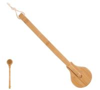 Healifty Boar Bristle Shower Brush with Long Wood Handle, Hard Bristle Back Scrubber for Body Exfoliation and Shower Bath, Suitable for Men’s Deep Cleaning and Back Care