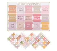 Healifty Bohemian Style Bible Tabs Set of 5 Sheets, Small Decorative Page Dividers with Gold Foil Letters, Bible Index Labels for Women’S Study and Reading Accessories