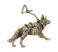 Healifty Brass German Shepherd Figurine Sculpture Vintage Animal Statue Dog Statue for Desk Decoration House Decor Office Display