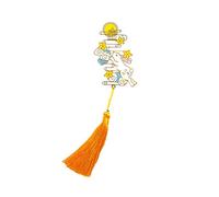 Healifty Brass Rabbit Bookmark Chinese Style Bookmark 4.7x1.4x0.1inch Page Marker Decoration with Tassel Box for DIY Craft Projects and Souvenirs
