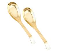 Healifty Brass Soup Spoon Heat Resistant Large Serving Spoon with Long Handle Non Slip Grip for Cooking Kitchen Restaurant and Buffet Use
