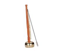 Healifty Buddhist Yin Qing Copper Percussion Instrument with Long Handle for Meditation and Rituals Handbell with Crisp Sound Traditional Buddhism Musical Supply for Yoga and Prayer
