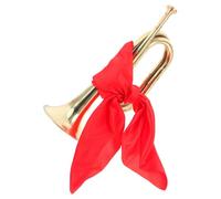 Healifty Bugle Trumpet Military Style Brass Instrument for Beginners with Red Scarf, Gold Metal Bugle for School Band Performance and Orchestra Music Instrument for Teens