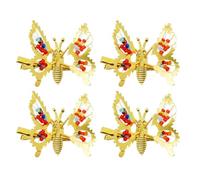 Healifty Butterfly-shaped Hair Accessories with Spring Design Metal Hair Clips and Fluttering Effect, 4pcs Creative Hairpins, Chic and Delicate for Everyday Use
