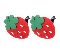 Healifty Car Air Freshener Vent Clips 2pcs Strawberry 3D Food-Grade Decoration Car Air Conditioning Outlet Clip Easy Installation