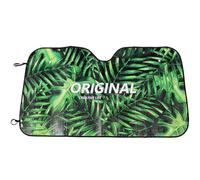 Healifty Car Front Windshield Sunshade Tropical Rainforest Pattern Aluminum Foil Heat Insulation Sun Visor Portable UV Protection Car Shade for Summer