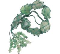 Healifty Car Hanging Crystal Stone Rear View Mirror Pendants Green Aventurine Cotton Charming Design Craftsmanship Sturdy Not Easy to Crack for Window and Wall Decor