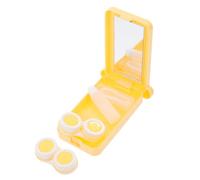 Healifty Cartoon Bear Contact Lens Case Set for Travel Bag Storage | PP and Glass Build, Yellow Finish, Portable Pocket Size, Leakproof Design, Outdoor Use