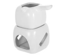 Healifty Ceramic Chocolate Melting Pot Fondue Mug with Easy Operation and Quick Melting for Small Cafes and Home Use, White Fondue Chocolate Melter Set for Dessert and Ice Cream Warmer