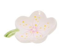 Healifty Ceramic Flower Soap Dish Holder White Porcelain Soap Box with Storage Tray for Household and Tabletop Use
