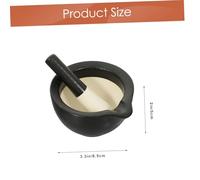 Healifty Ceramic Grinding Bowl Pestle Small Matte Black Mortar for Garlic Crushing and Food Supplement Powdering Ergonomic Kitchen Grinder for Spices Pills and Apothecary Use