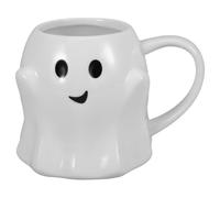 Healifty Ceramic Halloween Coffee Mug with Cartoon Ghost Design, 350ml White Milk Cup for Artwork Displays and Creative Work, for Hot Drinks and Daily Use