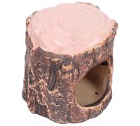 Healifty Ceramic Hamster Bed Small Pet Sleeping Nest Forest Style Easy to Wash and Carry Imitation Wood Hamster Nest Suitable for Little Squirrel and Gerbils Home Decoration