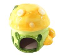 Healifty Ceramic House Cooling Nest Mushroom Sleeping Shaped Hamster Multi-purpose Small Habitat Pet Suitable for Travel and Car Use