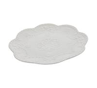 Healifty Ceramic Multi Function Steak Plate with Embossed Edge Large Dinnerware for Salad Dessert Pasta Porcelain Plate for Family Gatherings Restaurants Bars and Parties