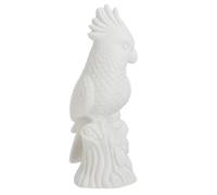 Healifty Ceramic Parrot Sculpture White Decorative Collectible Figurine