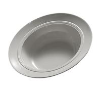 Healifty Ceramic Pasta Plate Nordic Style Deep Soup and Salad Plate Grey Porcelain Serving Dish Household Dinnerware for Western Cuisine