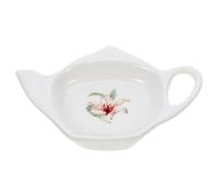 Healifty Ceramic Tea Bag Holder Teapot Shape Tea Bag Dish Small Loose Tray for Kitchen Living Room Study Rest and Coaster 4.72 X 2.99 X 0.87 in