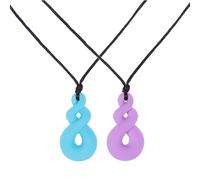 Healifty Chew Necklaces for Sensory Kids - 2 Packs Silicone Chewy Necklace Toys, Sensory Chew Toys - Teething Toys for Chewing, Sensory