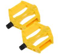 Healifty Children Bicycle Pedals with Central Axle and Easy Installation Providing Grip Yellow Plastic and Iron Material Suitable Bike Accessories for Boys and Girls for Road and Mountain
