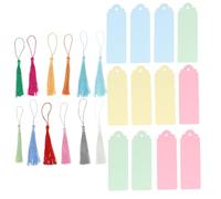 Healifty Chinese Style Plum Blossom Bookmark with Tassels Blank Cardstock for DIY Crafting Small Hanging Bookmarks for Students Readers and Writers