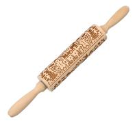 Healifty Christmas Gingerbread Men Wood Holiday Rolling Pin Xmas Festival Cookies Decoration Kitchen Accessories 1pc (Biscuitman)