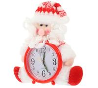Healifty Christmas Santa Claus Alarm Clock Decorative Desktop Xmas Table Clock Snowman Theme Battery-Free Silent Non-Ticking Home