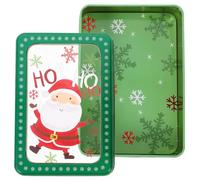 Healifty Christmas Tinplate Box with Window for Candy and Snacks, Festive Christmas-themed Design with Quick and Convenient Access, Versatile Storage for Xmas Packaging and Festival Candy