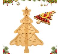 Healifty Christmas Tree Charcuterie Platter Trays Wood Serving Platters Board for Snacks Cheese Dessert Appetizers Dishes