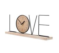 Healifty Classical Wooden Base Mantel Clock with Silent Movement Large Clear English Letters Simple Style Desktop Decor for Living Room Office Bedside Table Suitable for Multiple Occasions