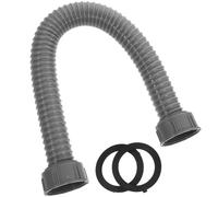 Healifty Cm Plastic Flexible Drain Hose for Kitchen Double-Slot Washbasin, Telescopic and Tightly Connected Drain Pipe with 2 Sealing Rings, Sturdy Corrugated Extension Tube for Sink Waste