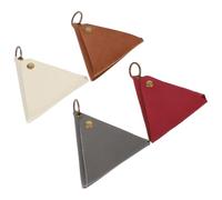 Healifty Coin Purse Set Portable Key Wallet Lightweight Pu Leather Retro Triangle 4pcs Color Color Vintage Style Coin Pouch for Safe Storage for Everyday Use