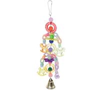 Healifty Colorful Acrylic Beads Parrot Playing with Bell Beads for Small Birds Safe Hanging Bite for Cockatiels Parakeets and Caged Birds to Promote Exercise and Skill Random Color