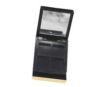 Healifty Compact Empty Eyeshadow Palette with Mirror and Flip Cover Glossy Black Refillable Makeup Organizer for Powder Blush Lipstick Portable Protective Case for Travel and Daily Use