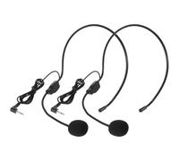 Healifty Condenser Vocal Mic for Voice Amplifier and Speaker Headset Microphone Ultra-lightweight Plastic Design 2pcs with Adjustable Microphone Arm for Vocal Activities and Interviewing