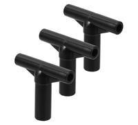 Healifty Connector Trampoline 3pcs T Shaped Plastic Tube Connectors Black for Trampoline Fence Accessories with Weatherresistant Material and Easy Installation