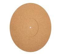Healifty Cork Turntable Mat for Vinyl Record Players Anti-vibration Protective Pad with Groove Natural Wood Color Stable Performance for Phonograph Records