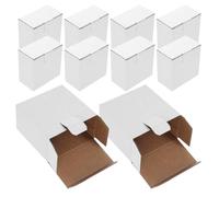 Healifty Corrugated Cardboard Boxes for Packing and Moving 10pcs White with Versatile Use and Spacious Design, Paper Material Suitable for Mailing, Storage, and File Packaging