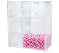 Healifty Cosmetic Brush Holder Makeup Supplies Organizer with Lid Dustproof Acrylic Multi-functional Brush Storage Bucket for Vanity Table and Jewelry Desktop Storage