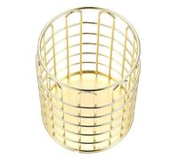 Healifty Cosmetic Brush Storage Box Iron Makeup Brush Organizer Gold Arch Desktop Organizer Cosmetic Storage Container for Dressing Table and Office